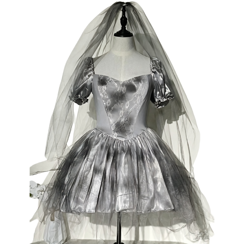 Zombie Party Games For Adults - Costume da Sposa Fantasma Spaventosa, Zombie,