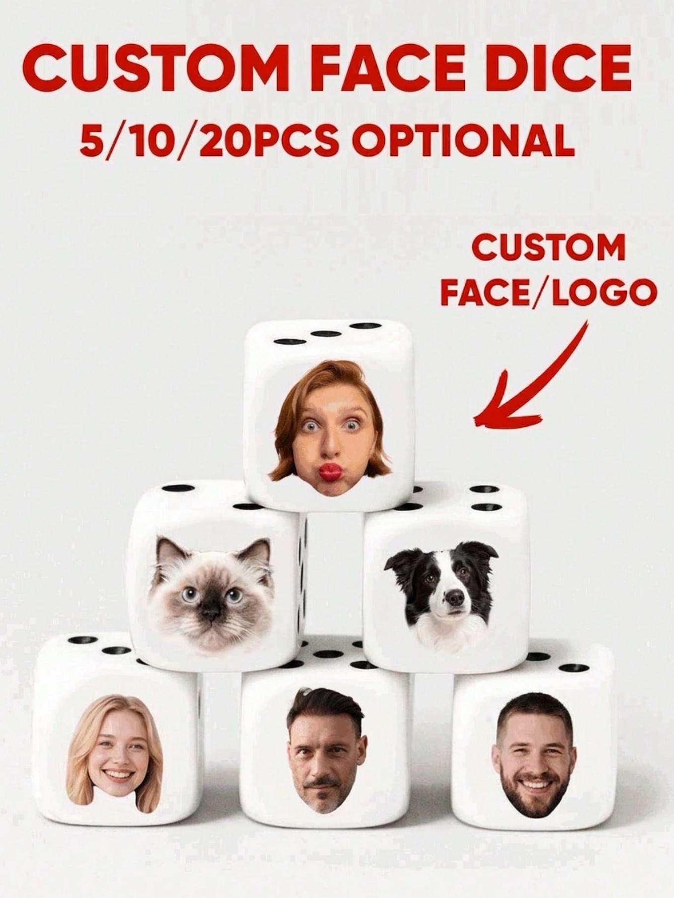 Dadi Personalizzati con Volti, - Party Family Games recensione e prezzo